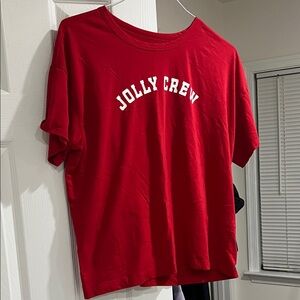 NWOT Old Navy “Jolly Crew” Red Tee